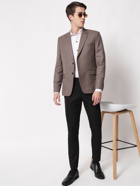 Light Mocha Checked Blazer