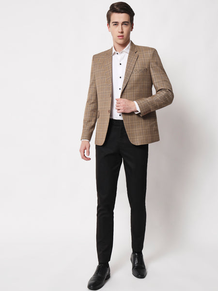 Light Beige Checked Blazer