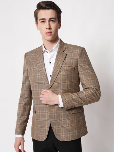 Light Beige Checked Blazer