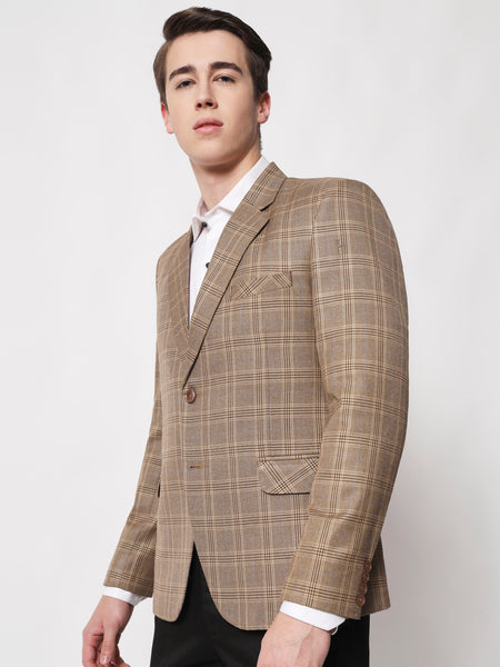 Light Beige Checked Blazer