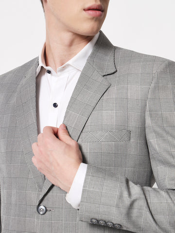 Cool Grey Checked Blazer