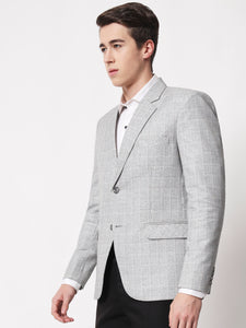 Cloud Grey Checked Blazer