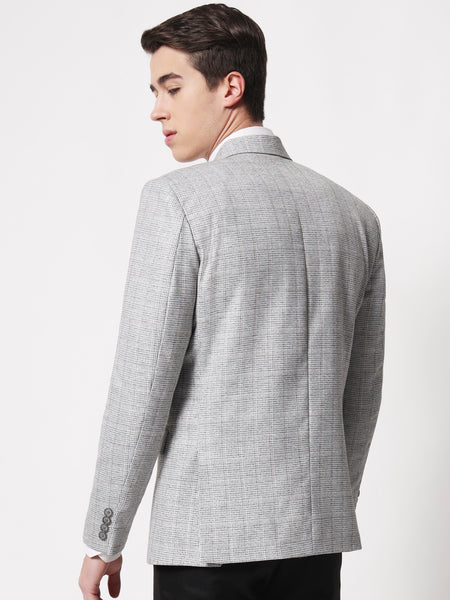 Cloud Grey Checked Blazer