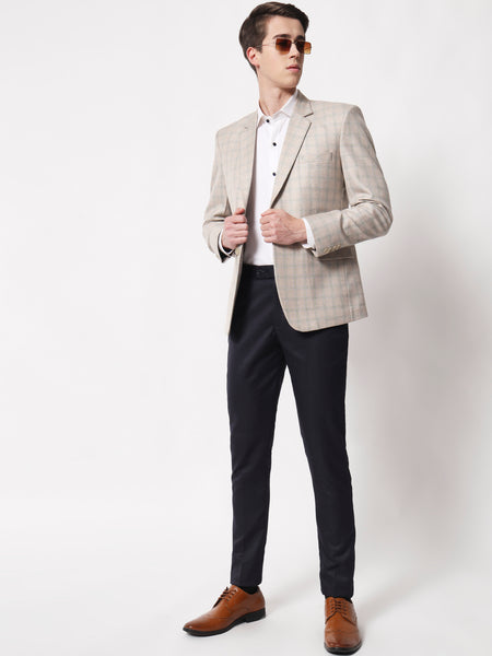 Ecru Checked Blazer