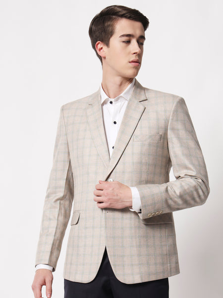 Ecru Checked Blazer