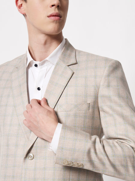 Ecru Checked Blazer