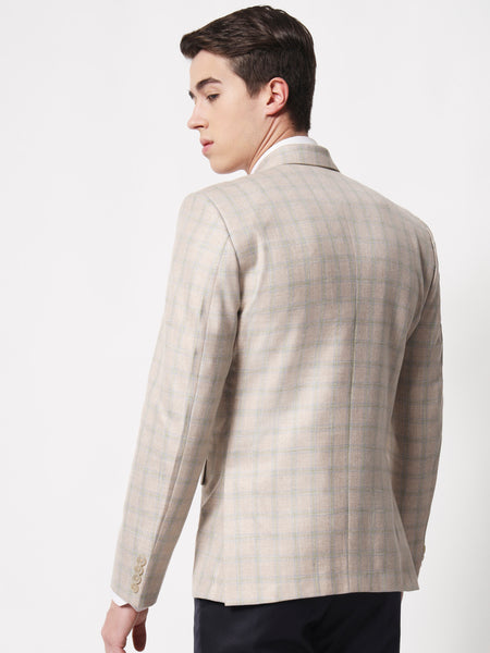 Ecru Checked Blazer