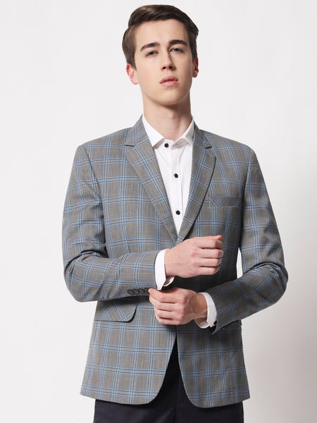 Gray Checked Blazer