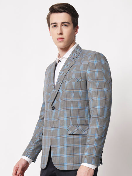 Gray Checked Blazer