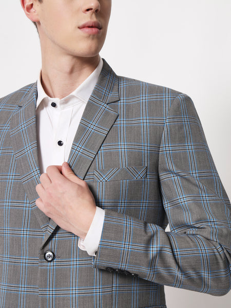 Gray Checked Blazer