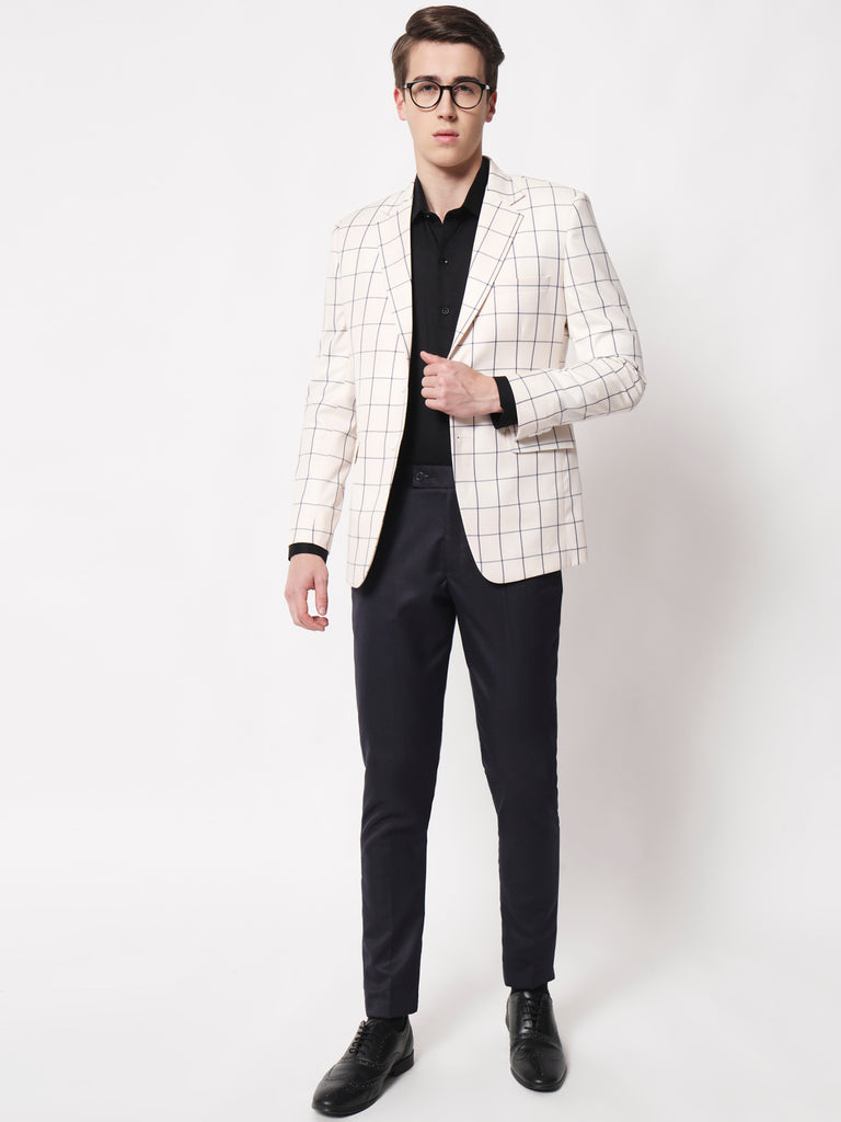 Cream Checked Blazer – Prime Porter