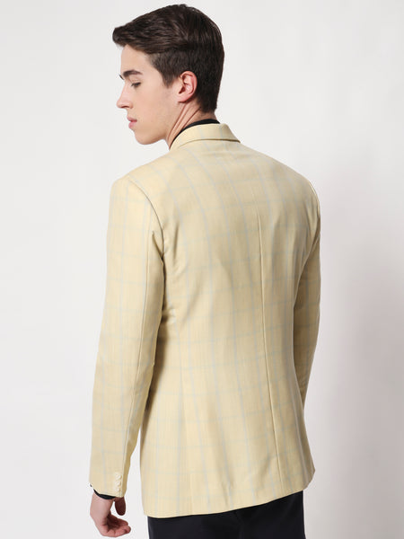 Light Yellow Checked Blazer