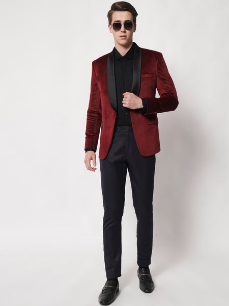 Maroon Tuxedo Blazer