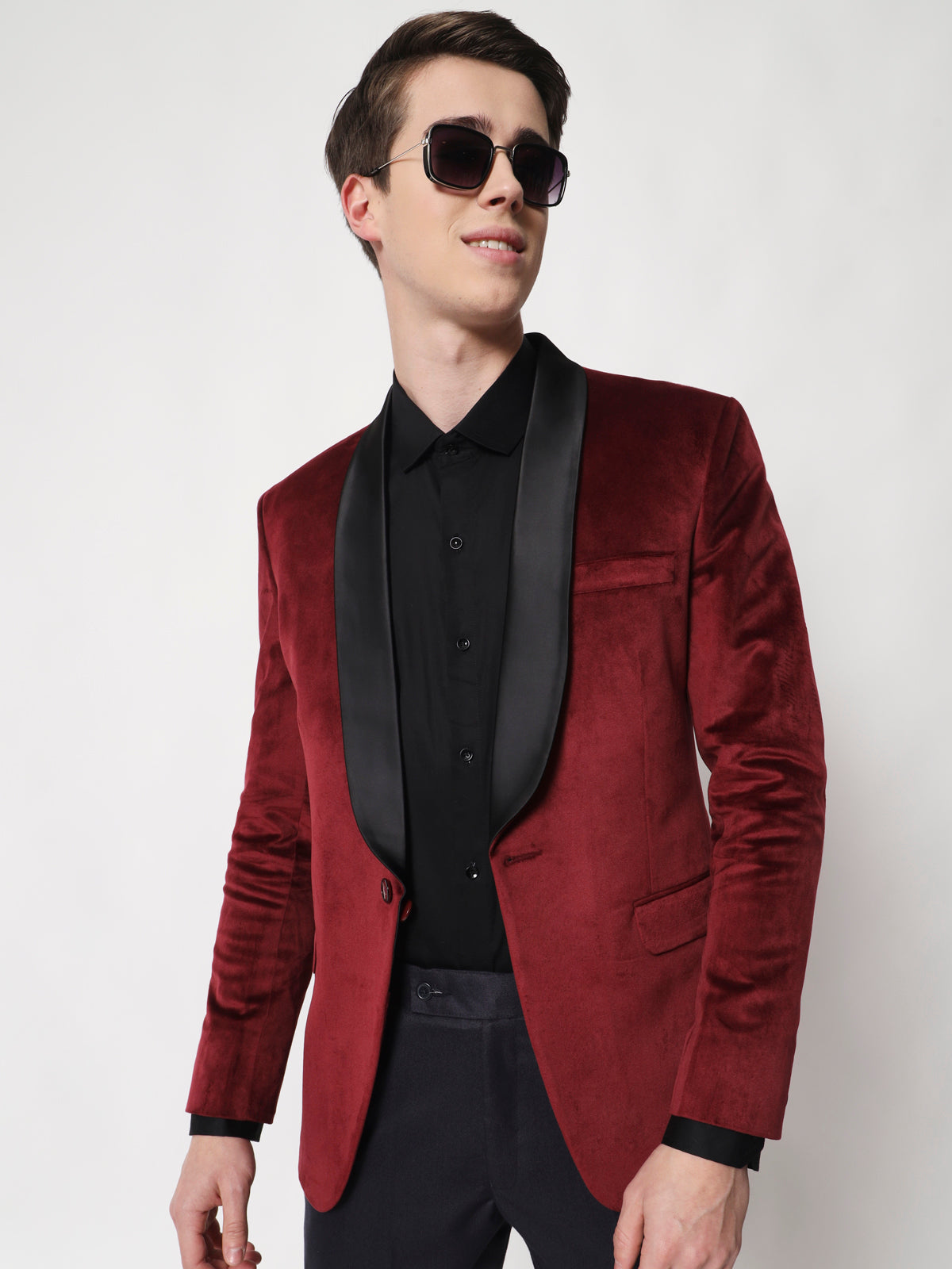 Maroon Tuxedo Blazer