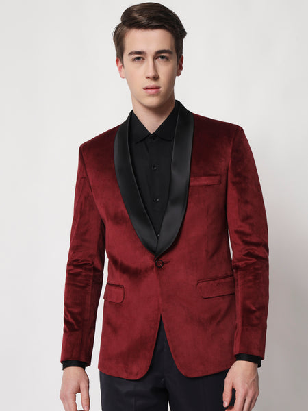 Maroon Tuxedo Blazer