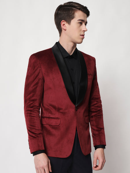 Maroon Tuxedo Blazer