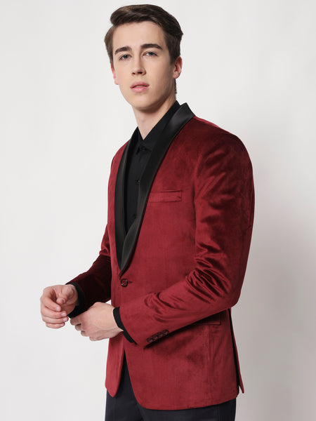 Maroon Tuxedo Blazer