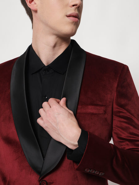 Maroon Tuxedo Blazer