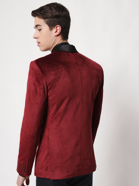 Maroon Tuxedo Blazer