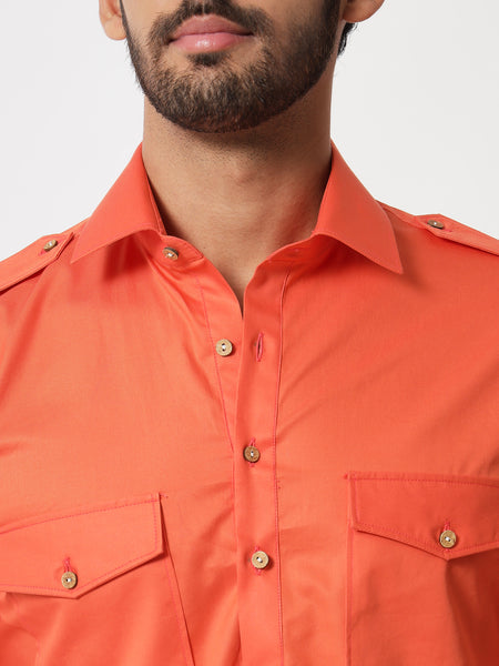 Orange Pathani Kurta