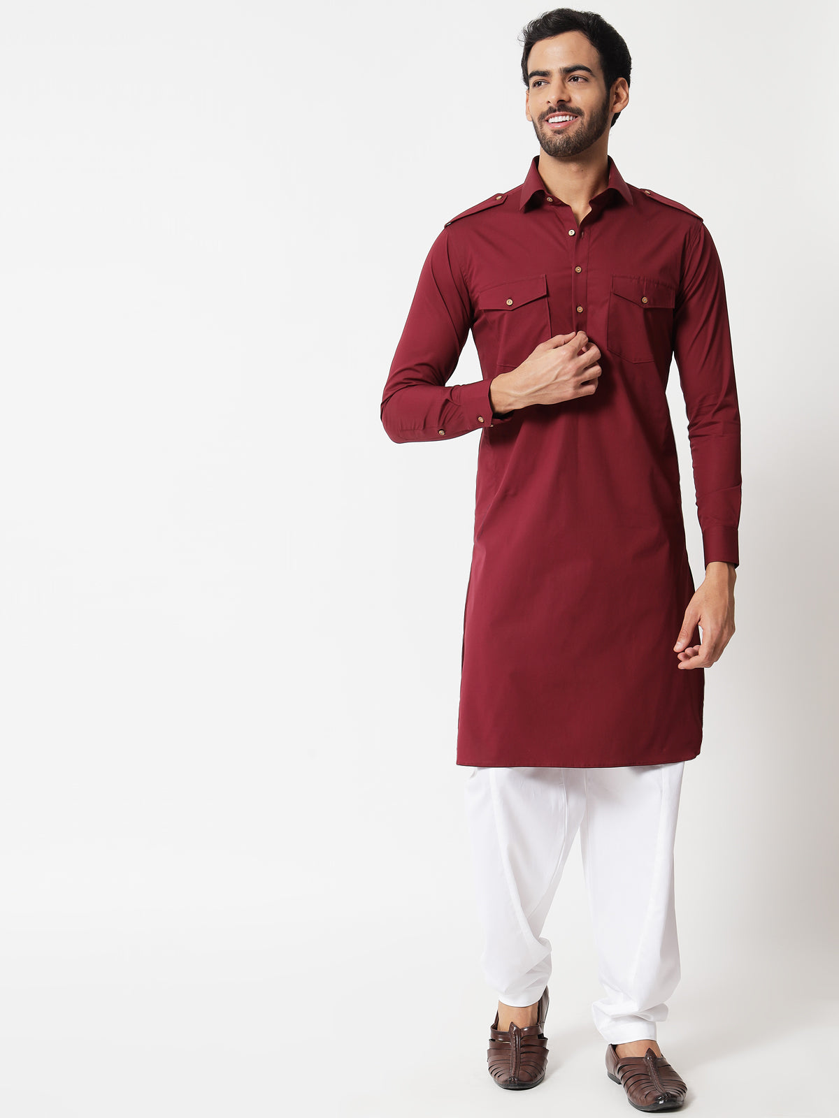 Maroon pathani clearance