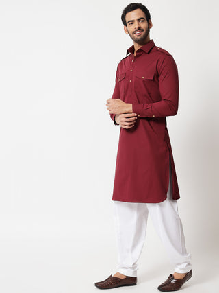 Maroon Pathani Kurta