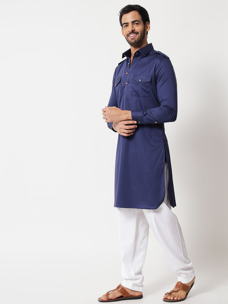 Blue Pathani Kurta