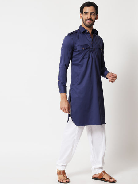 Blue Pathani Kurta