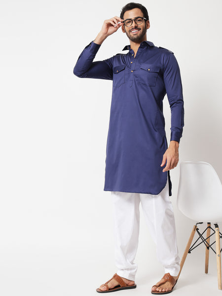 Blue Pathani Kurta