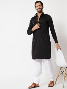 Black Pathani Kurta