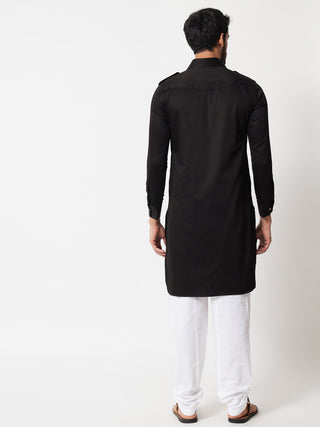 Black Pathani Kurta