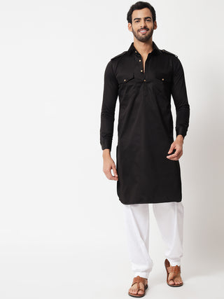 Black Pathani Kurta