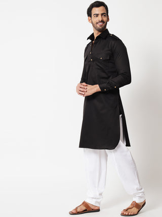 Black Pathani Kurta