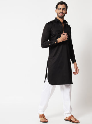 Black Pathani Kurta