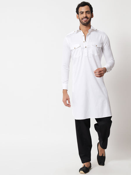 White Pathani Kurta
