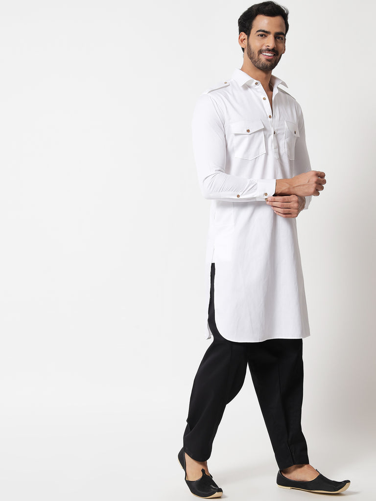 White Pathani Kurta Prime Porter