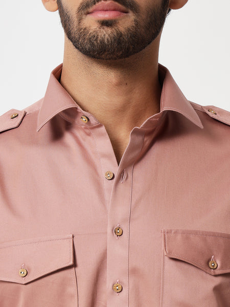 Salmon Pink Pathani Kurta