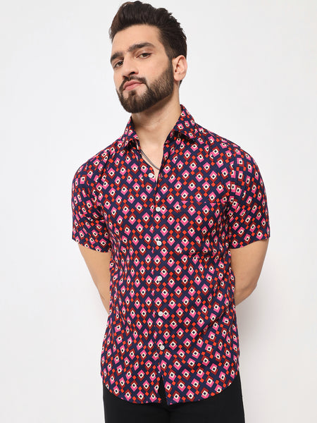 Diamond Half Sleeves Shirt