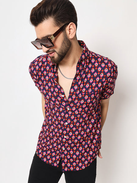 Diamond Half Sleeves Shirt