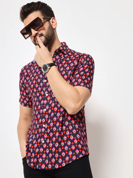 Diamond Half Sleeves Shirt