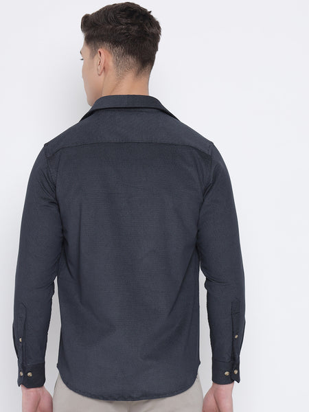 Grey Houndstooth Corduroy Shirt