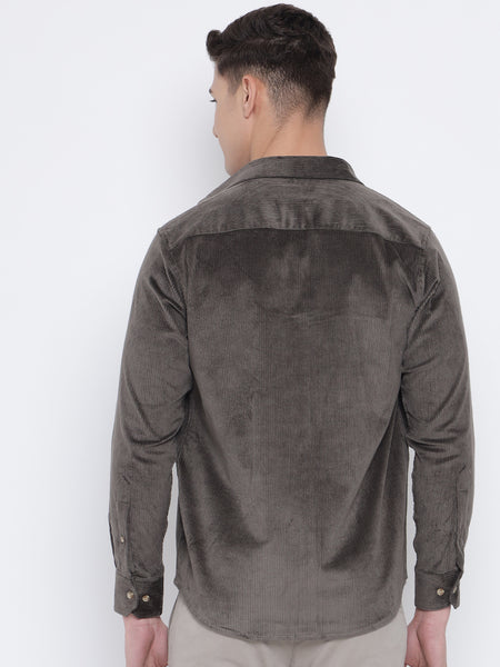 Olive Coloured Corduroy Shirt