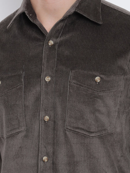Olive Coloured Corduroy Shirt