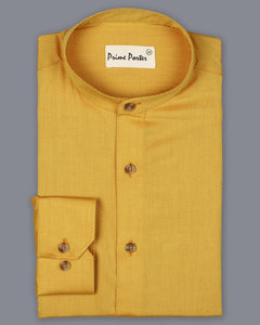 yellow-band-collar-cotton-shirt