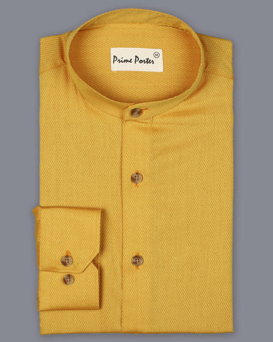 yellow-band-collar-cotton-shirt