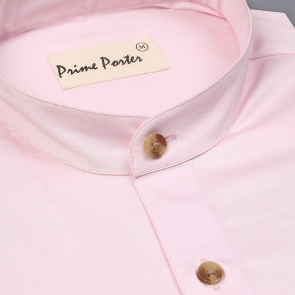 light-pink-band-collar-shirt