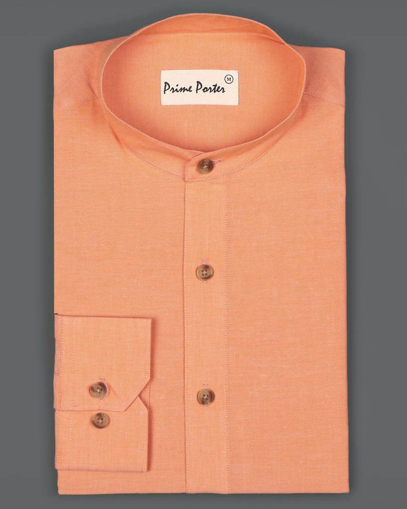Orange collar shirt top