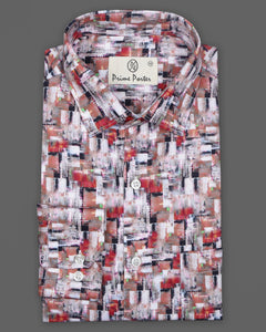 Abstract Printed Cotton Shirt For Men