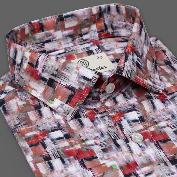 Abstract Printed Cotton Shirt For Men 1