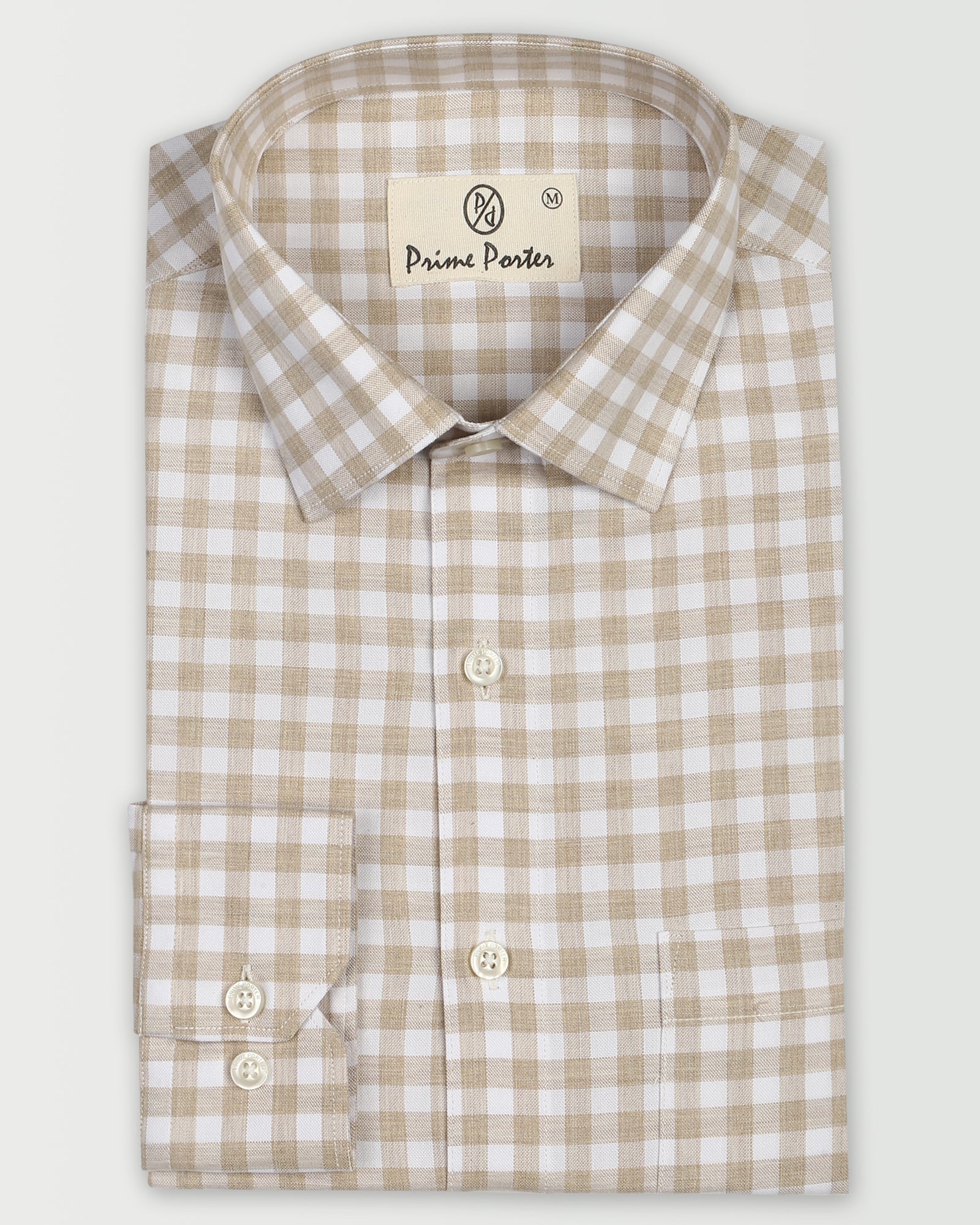 Akasa Brown Colour Check Shirts For Men